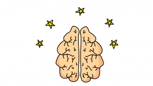 Stars popping up from the brain